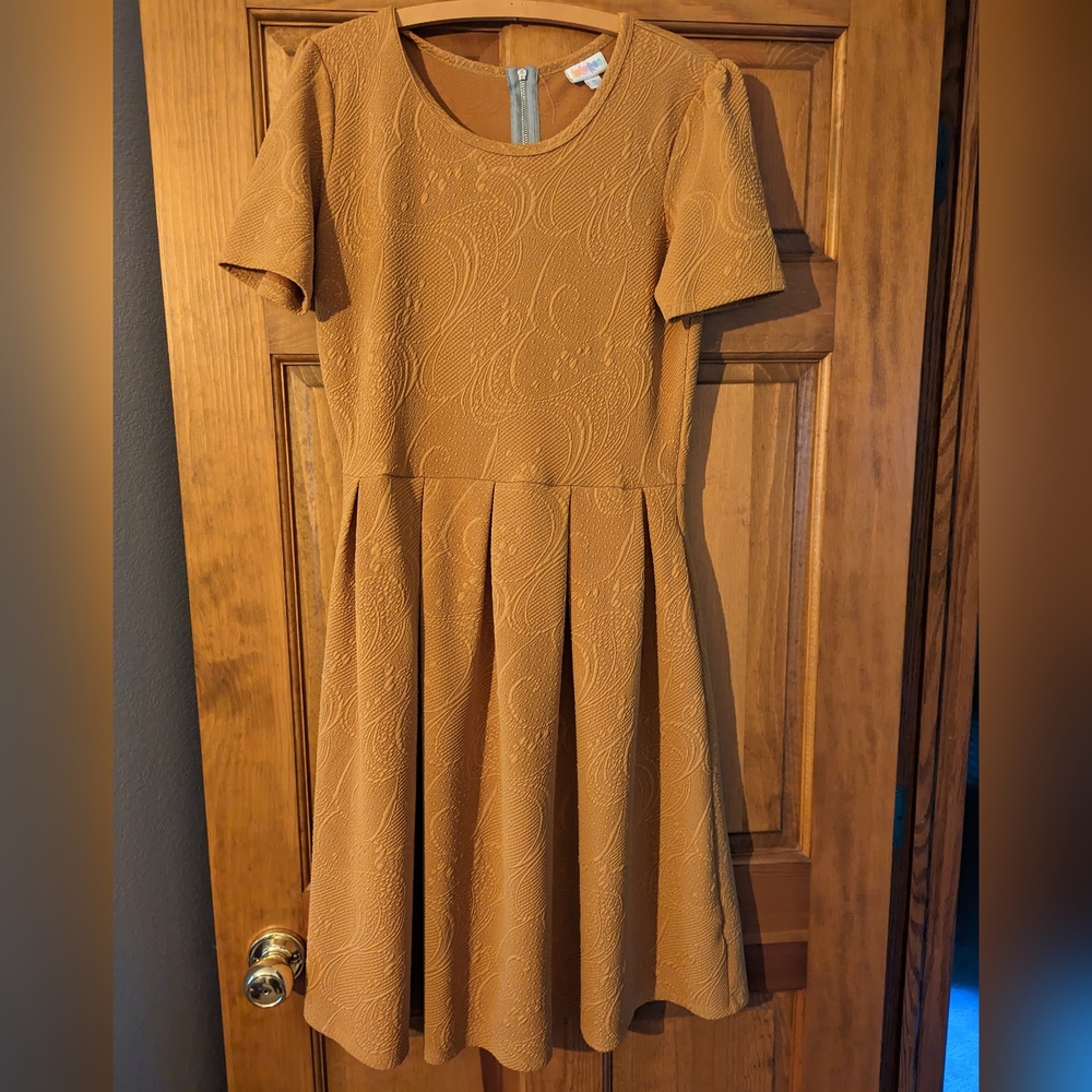 LuLaRoe Women's Size XL Mustard Skater Dress